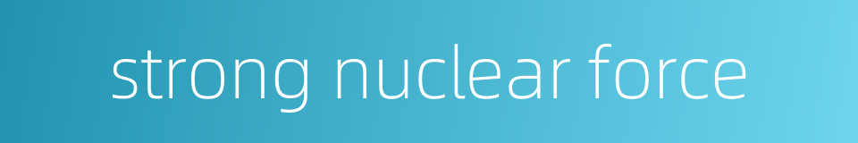 strong nuclear force的同义词