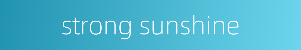 strong sunshine的同义词