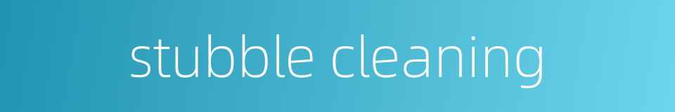 stubble cleaning的同义词