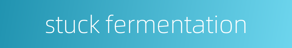 stuck fermentation的同义词