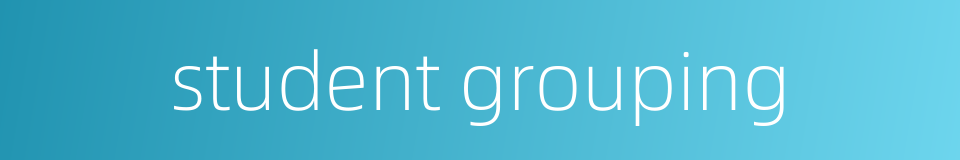 student grouping的同义词