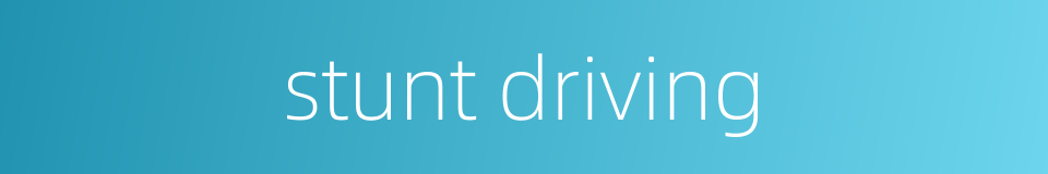 stunt driving的同义词