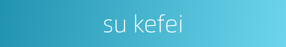 su kefei的同义词