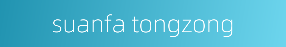 suanfa tongzong的同义词