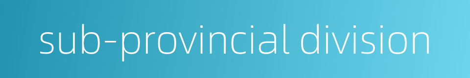 sub-provincial division的同义词