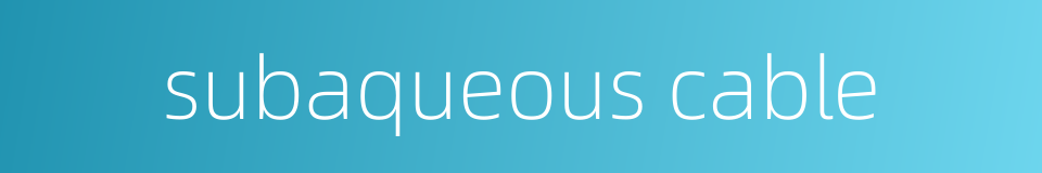 subaqueous cable的同义词