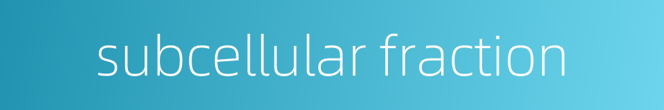 subcellular fraction的同义词