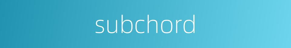 subchord的同义词