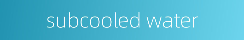 subcooled water的同义词