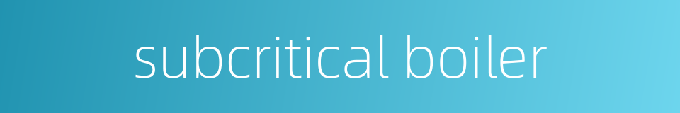 subcritical boiler的同义词