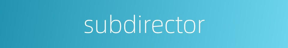 subdirector的同义词