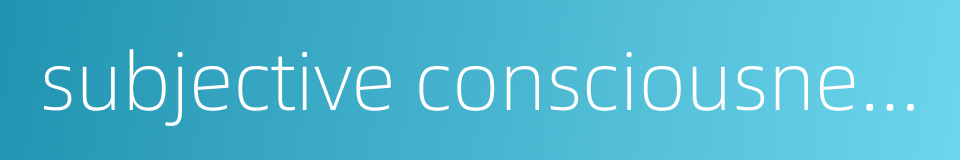 subjective consciousness的同义词