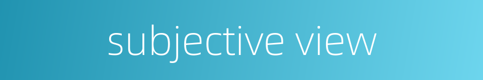 subjective view的同义词