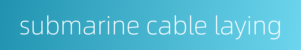 submarine cable laying的同义词