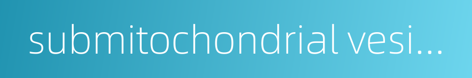 submitochondrial vesicle的同义词
