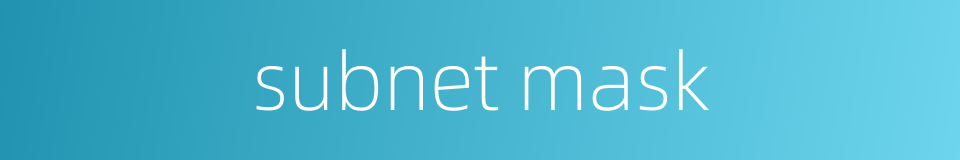 subnet mask的同义词