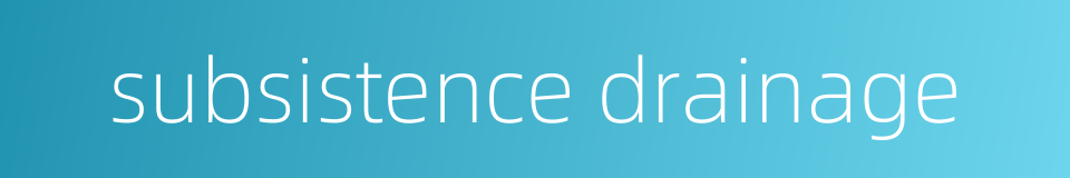 subsistence drainage的同义词