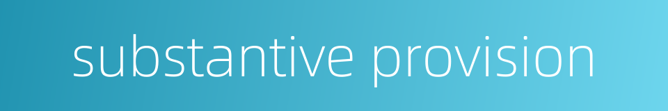 substantive provision的同义词