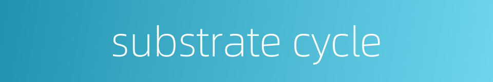 substrate cycle的同义词