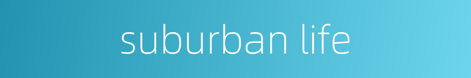 suburban life的同义词