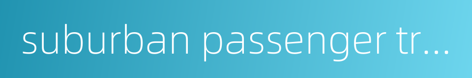 suburban passenger train的同义词