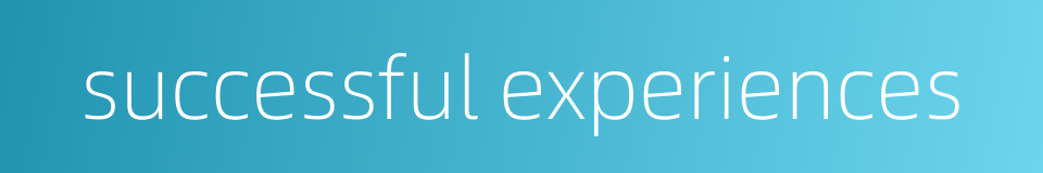 successful experiences的同义词