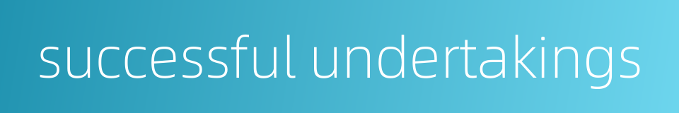 successful undertakings的同义词