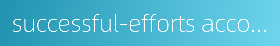 successful-efforts accounting的同义词
