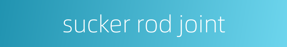 sucker rod joint的同义词