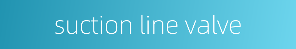 suction line valve的同义词