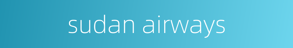 sudan airways的同义词