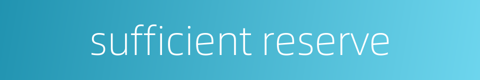 sufficient reserve的同义词