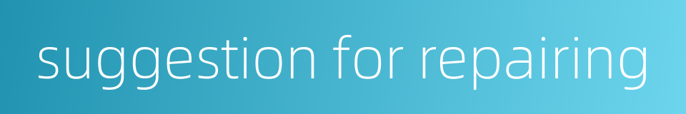 suggestion for repairing的同义词