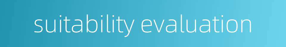 suitability evaluation的同义词
