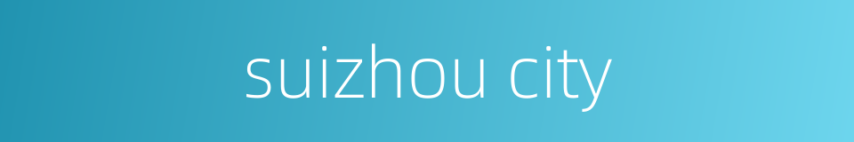 suizhou city的同义词