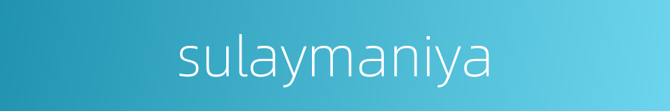 sulaymaniya的同义词