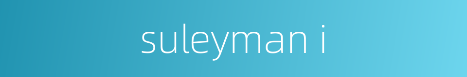 suleyman i的同义词