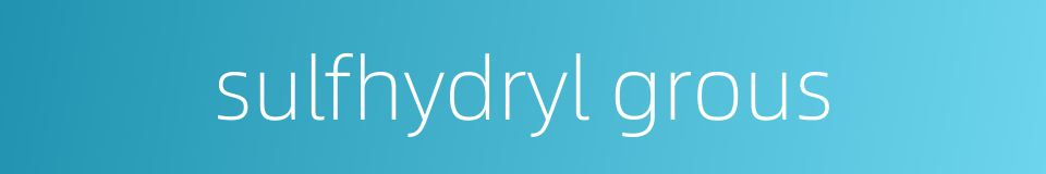 sulfhydryl grous的同义词