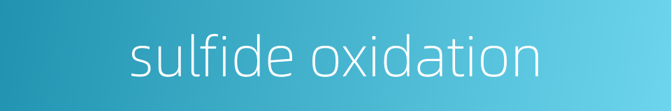 sulfide oxidation的同义词