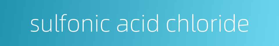 sulfonic acid chloride的同义词