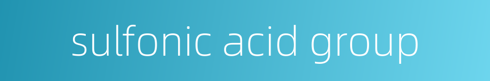 sulfonic acid group的同义词