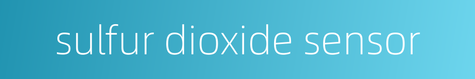 sulfur dioxide sensor的同义词