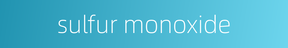 sulfur monoxide的同义词