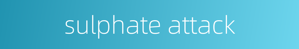 sulphate attack的同义词