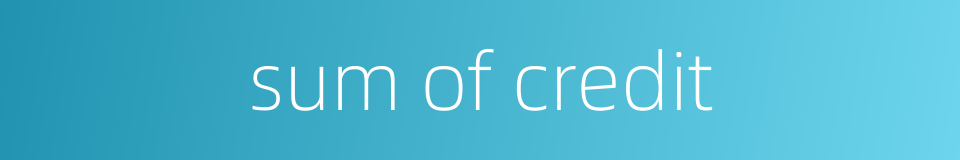 sum of credit的同义词