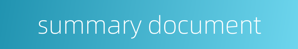 summary document的同义词