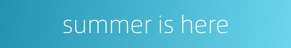 summer is here的同义词