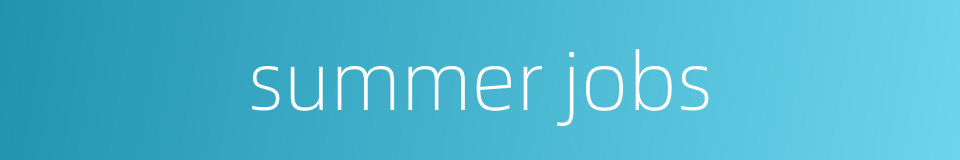 summer jobs的同义词