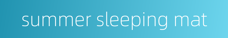 summer sleeping mat的同义词