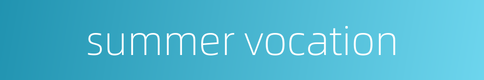 summer vocation的同义词